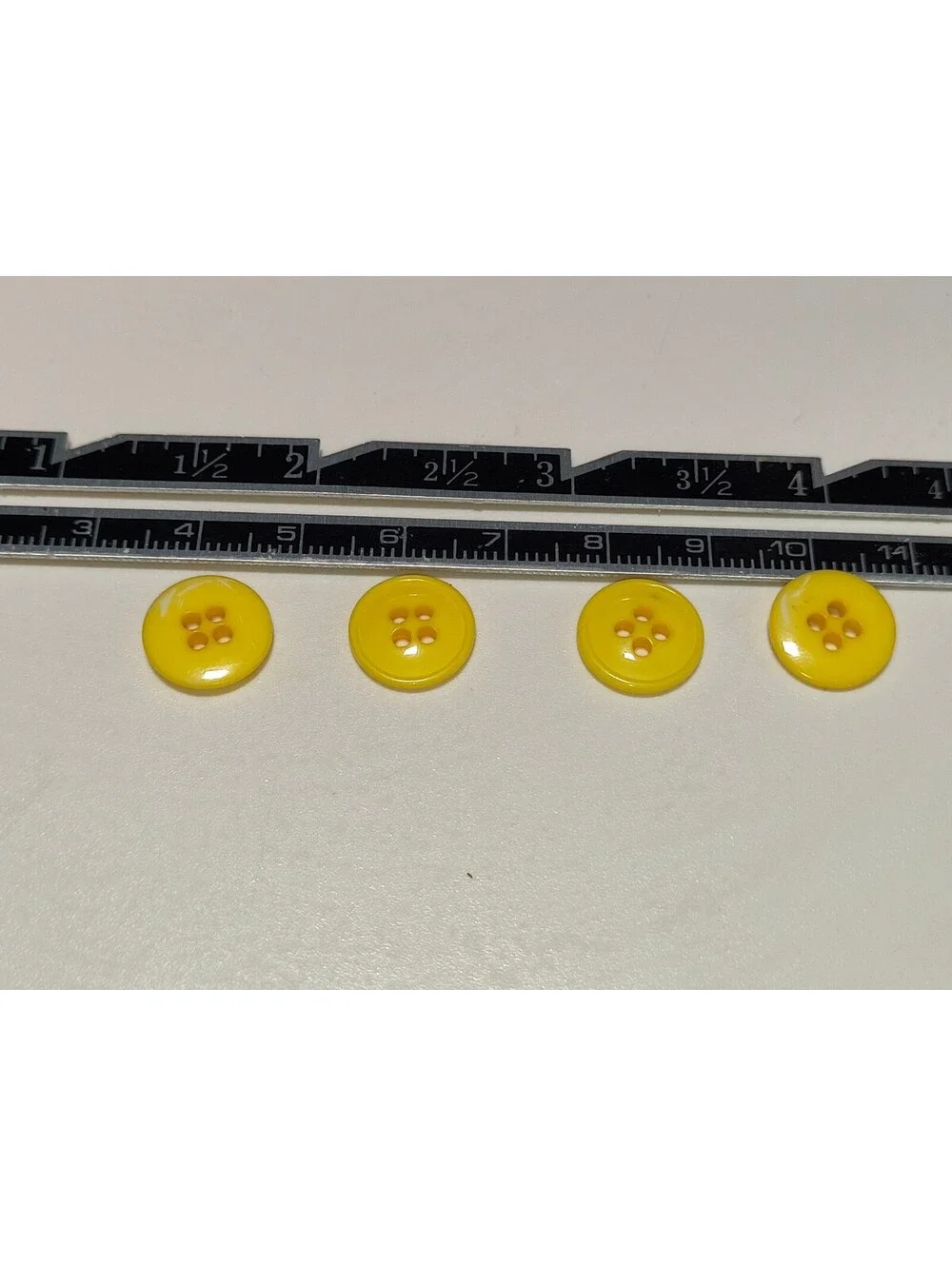 Set of 4 Bright Yellow 4-Hole Buttons